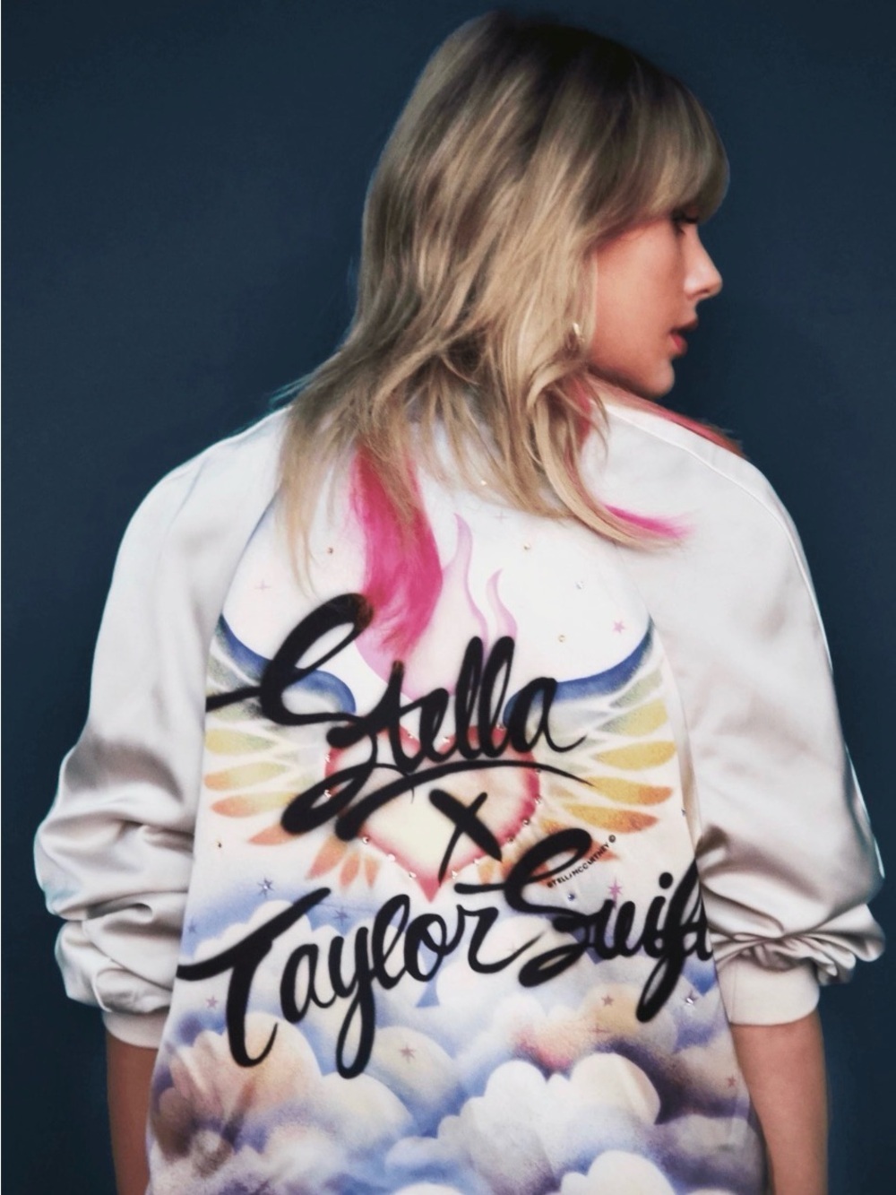 Stella McCartney x Taylor Swift Lover Satin Bomber Jacket with Pastel